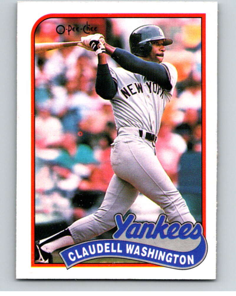 1989 O-Pee-Chee Baseball #185 Claudell Washington  New York Yankees  V95725 Image 1