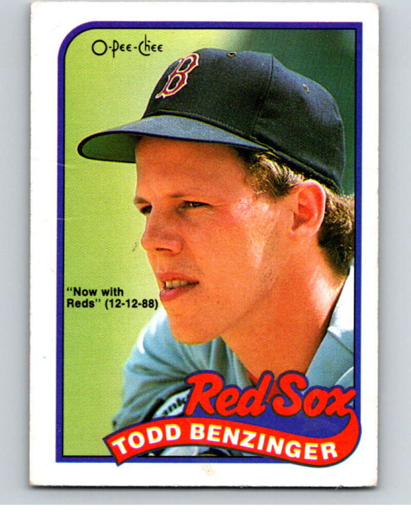 1989 O-Pee-Chee Baseball #188 Todd Benzinger Reds/Red Sox  V95733 Image 1