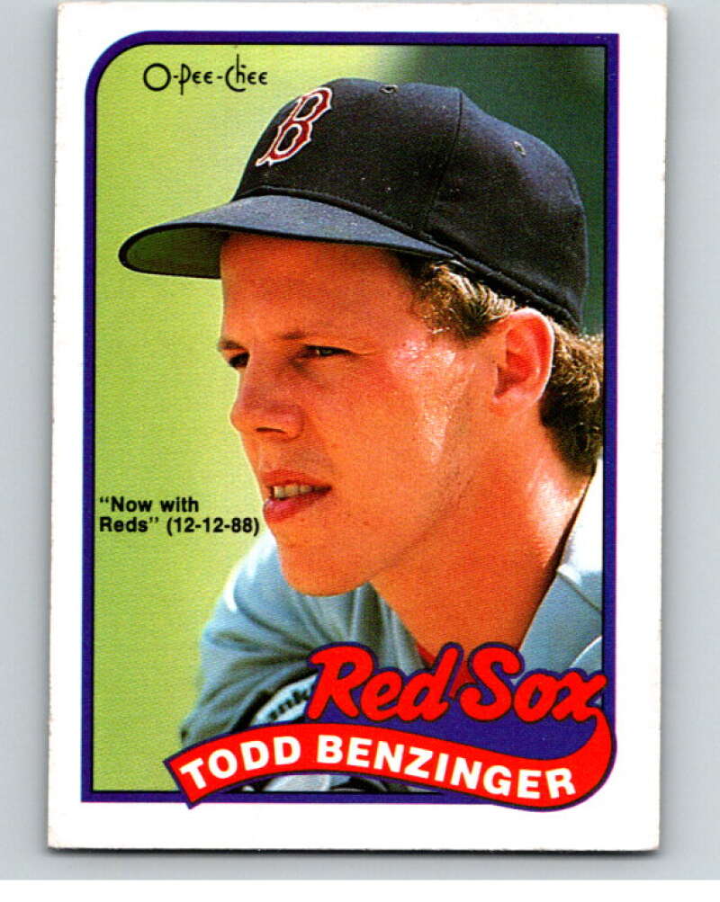 1989 O-Pee-Chee Baseball #188 Todd Benzinger Reds/Red Sox  V95734 Image 1