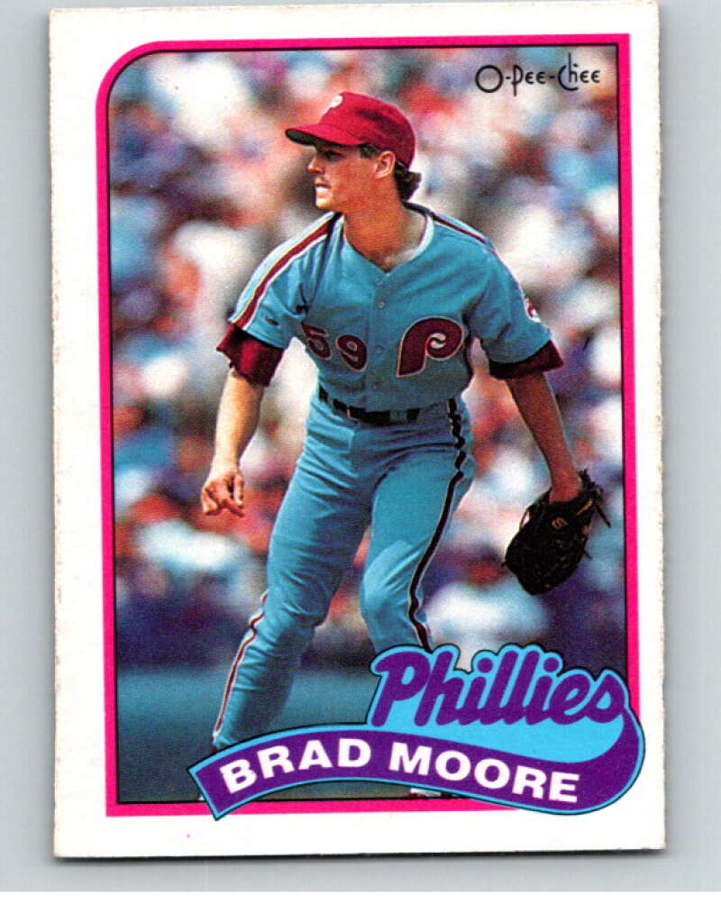1989 O-Pee-Chee Baseball #202 Brad Moore  Philadelphia Phillies  V95766 Image 1