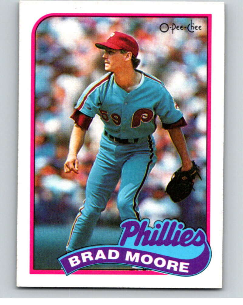1989 O-Pee-Chee Baseball #202 Brad Moore  Philadelphia Phillies  V95769 Image 1