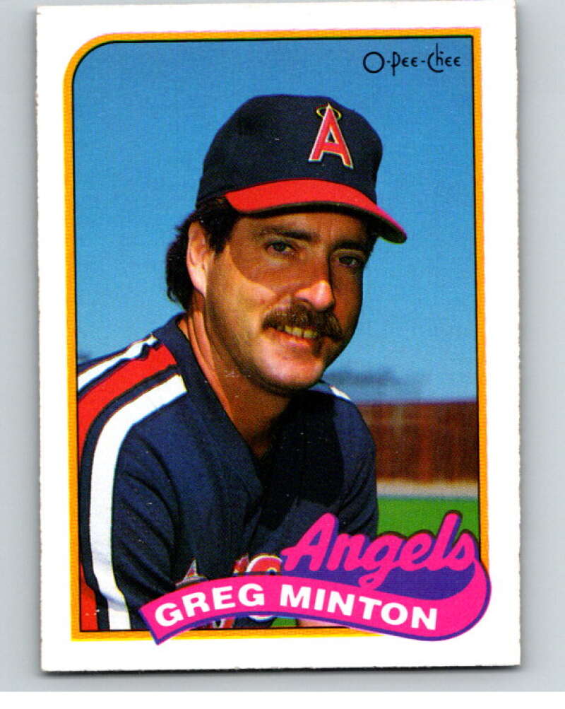 1989 O-Pee-Chee Baseball #306 Greg Minton  California Angels  V96021 Image 1