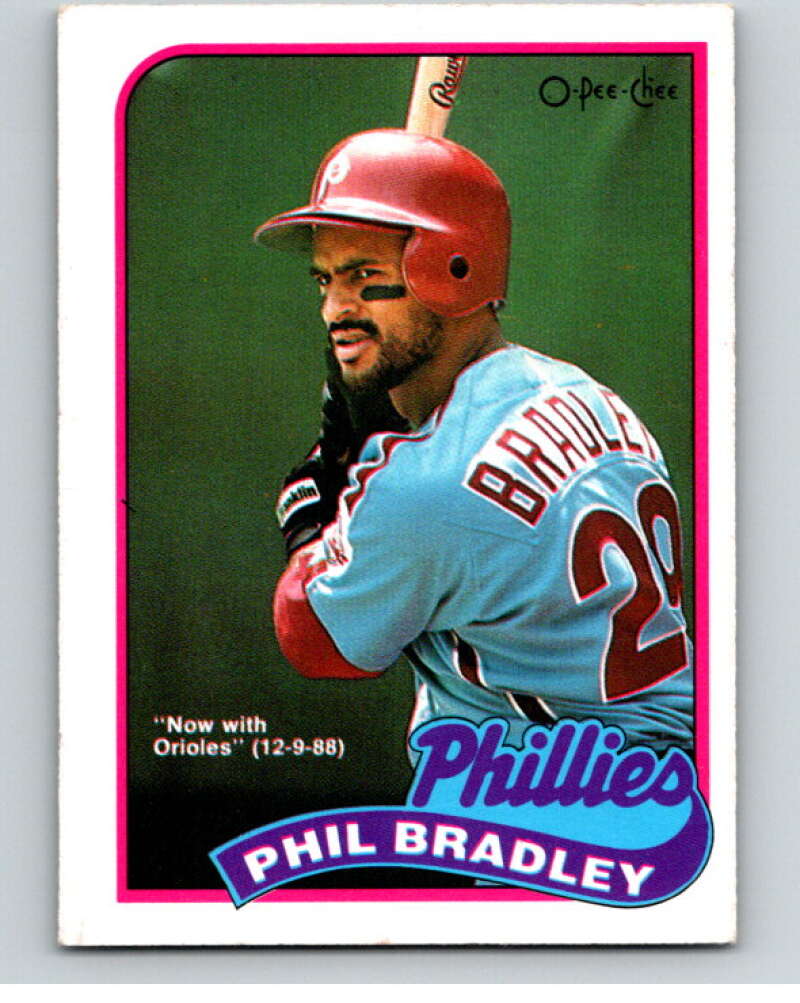 1989 O-Pee-Chee Baseball #308 Phil Bradley Orioles/ Phillies  V96028 Image 1