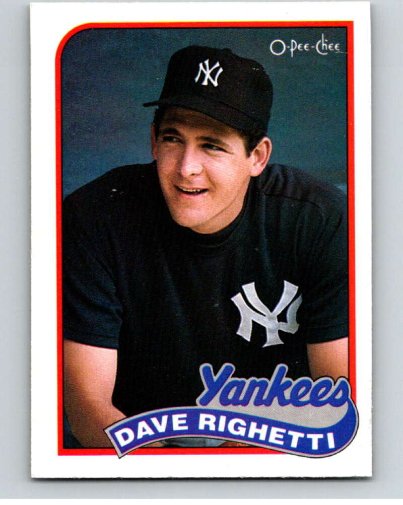 1989 O-Pee-Chee Baseball #335 Dave Righetti  New York Yankees  V96095 Image 1