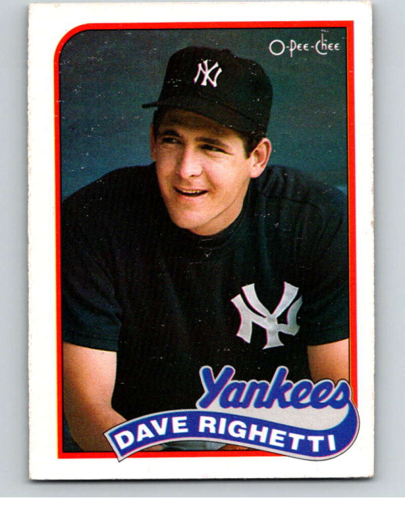 1989 O-Pee-Chee Baseball #335 Dave Righetti  New York Yankees  V96097 Image 1