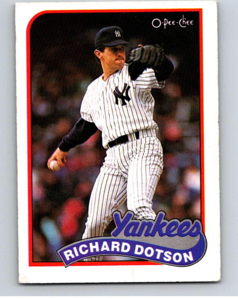 1989 O-Pee-Chee Baseball #357 Richard Dotson  New York Yankees  V96150 Image 1