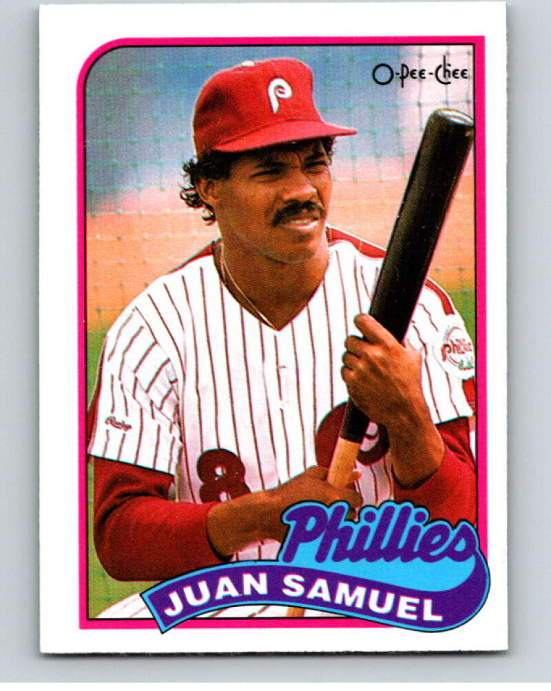 1989 O-Pee-Chee Baseball #372 Juan Samuel  Philadelphia Phillies  V96188 Image 1