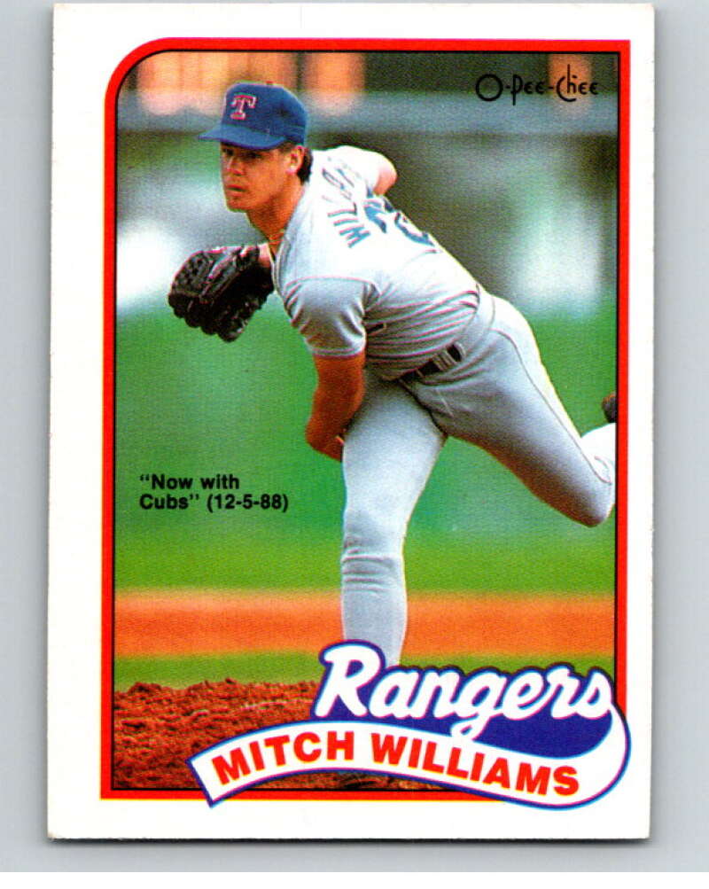 1989 O-Pee-Chee Baseball #377 Mitch Williams Cubs/Rangers  V96204 Image 1