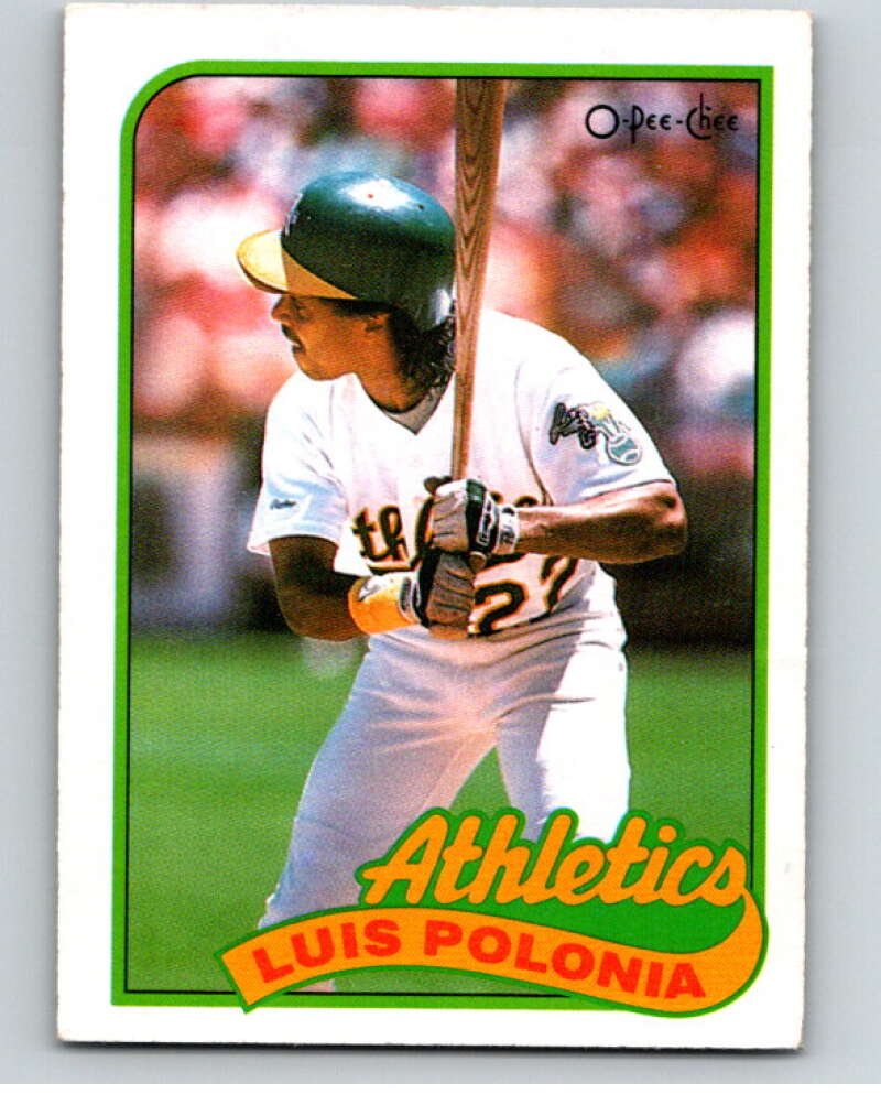 1989 O-Pee-Chee Baseball #386 Luis Polonia  Oakland Athletics  V96220 Image 1