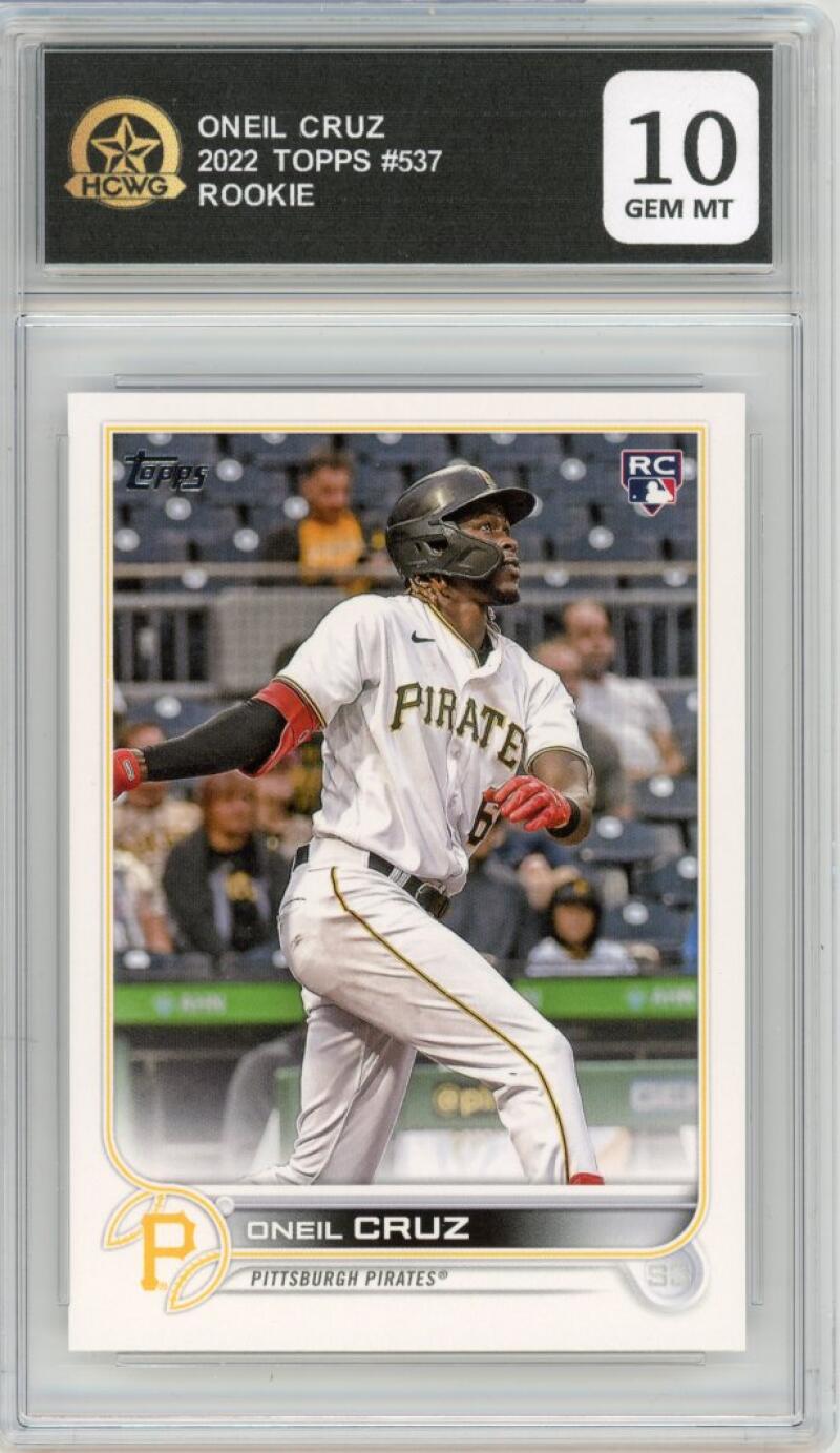 2022 Topps #537 Neil Cruz Rookie RC Pirates Graded Gem-Mint HCWG 10 Image 1