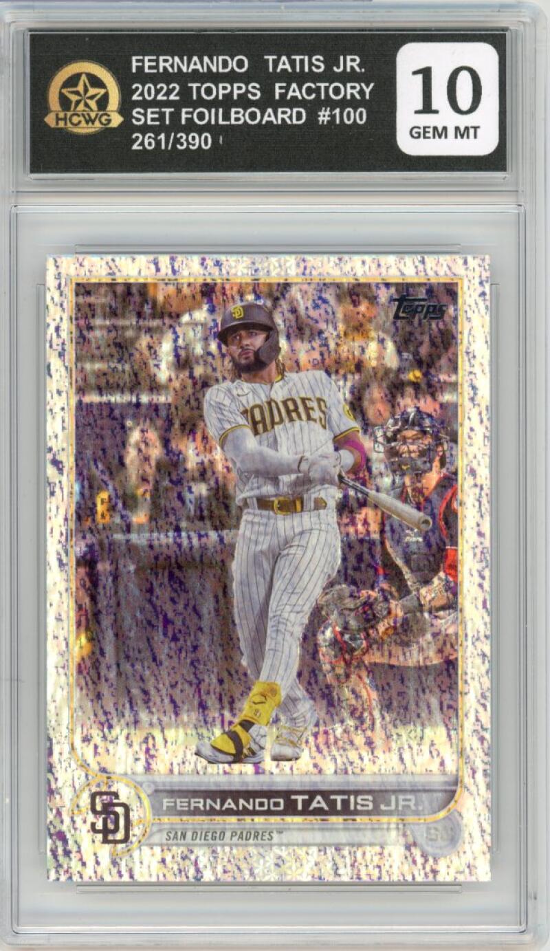 2022 Topps Set Foilboard #100 Fernando Tatis Jr. 261/390 Graded Gem-Mint HCWG 10 Image 1