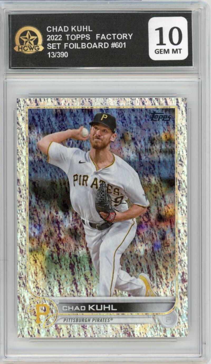 2022 Topps Set Foilboard #601 Chad Kuhl 13/390 Graded Gem-Mint HCWG 10 Image 1