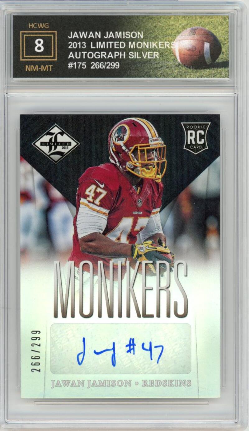 2013 Limited Monikers Auto Silver Jawan Jamison 266/299 Graded NM HCWG 8 Image 1