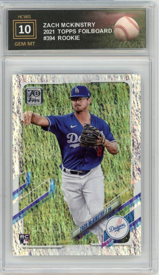 2021 Topps Foilboard Zach McKinstry Rookie Baseball RC Graded GEM Mint HCWG 10 Image 1