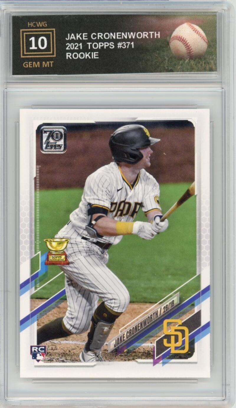 2021 Topps Jake Cronenworth Rookie Baseball RC Graded GEM Mint HCWG 10 Image 1