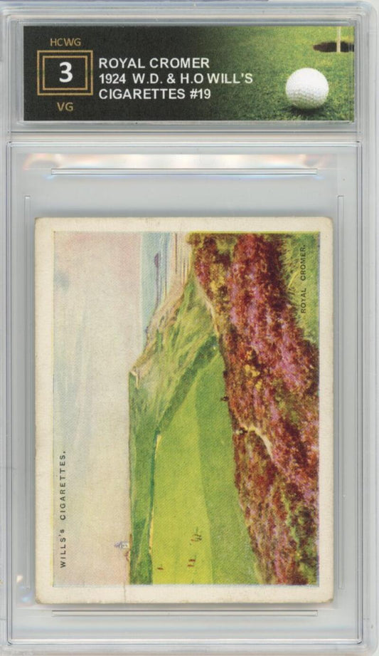 1924 W.D. & H.O Will's Cigarettes Golf #19 Royal Cromer Graded VG HCWG 3 Image 1