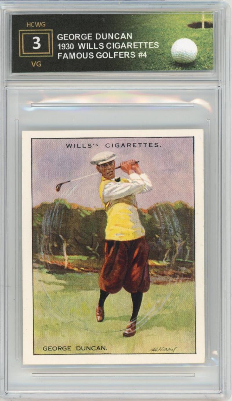 1930 W.D. & H.O Will's Cigarettes Golf #4 George Duncan Graded VG HCWG 3 Image 1