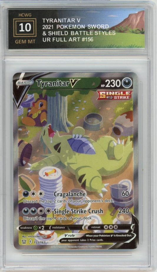 2021 Pokemon Sword & Shield Battle Styles #155 Tyranitar V UR Full Art HCWG 10 Image 1