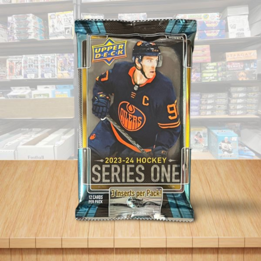 2023-24 Upper Deck Series 1 Hockey Hobby Pack - 12 Cards - 3 Inserts Per Pack Image 1