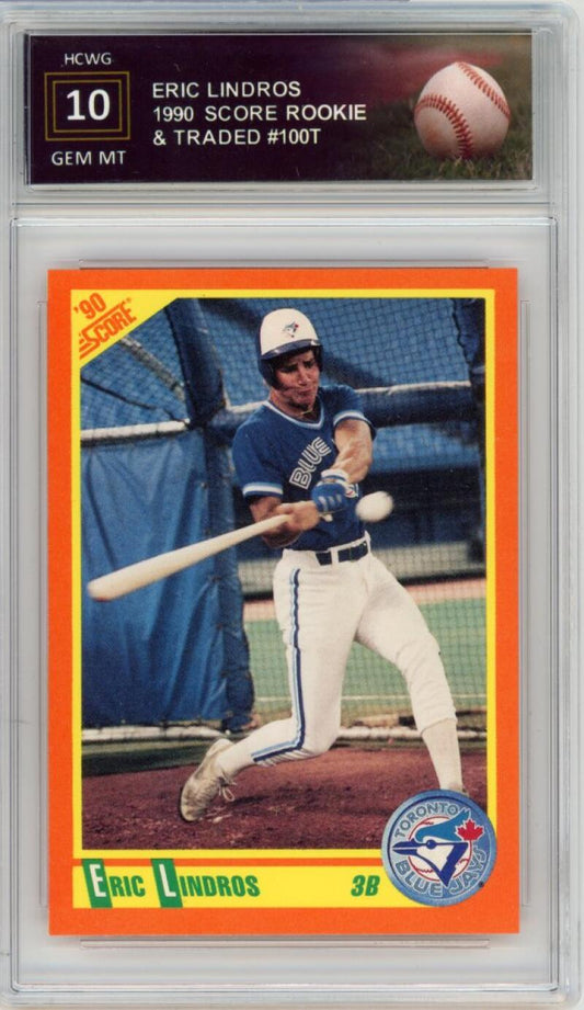 1990 Score Rookie & Traded Baseball #100T Eric Lindros Graded GEM MT HCWG 10 Image 1