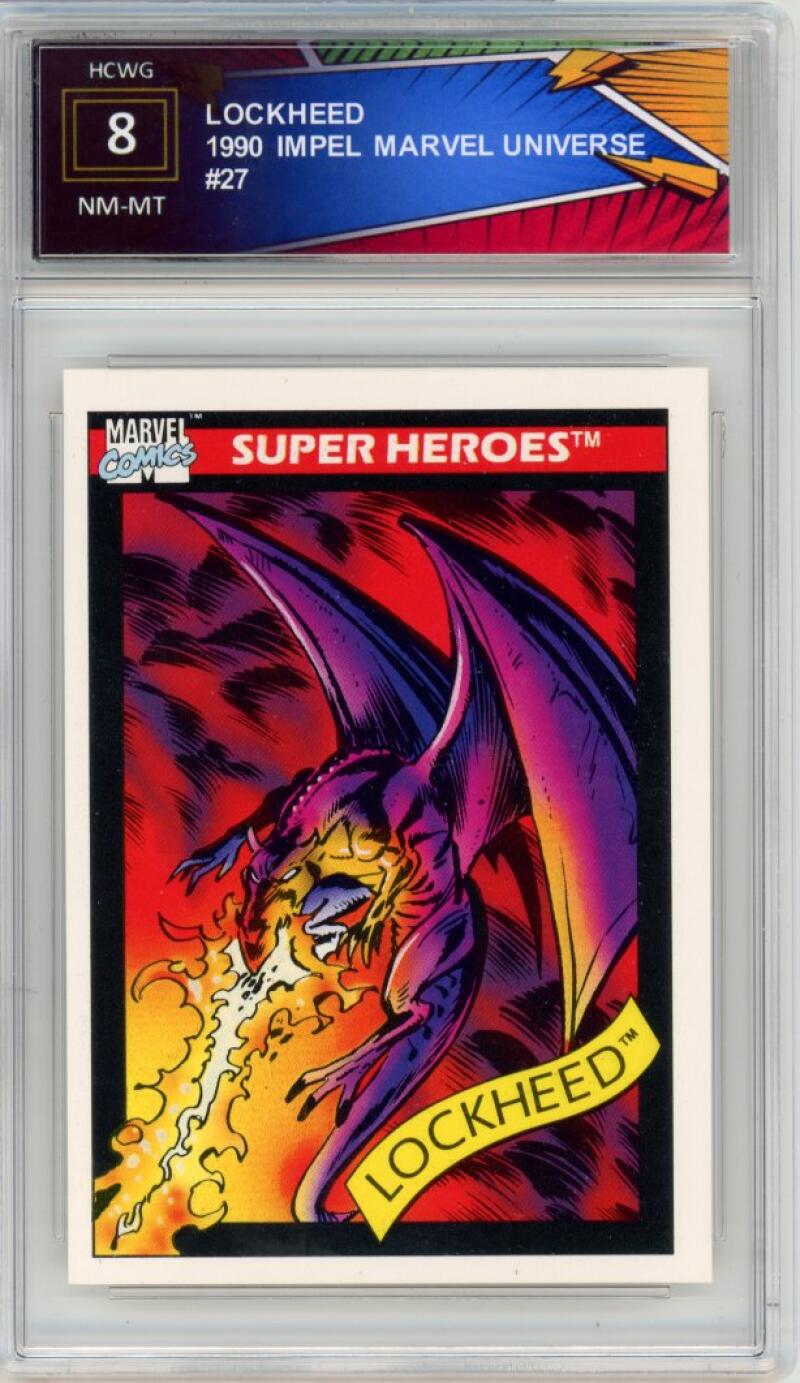 1990 Impel Marvel Universe #27 Lockheed - Graded HCWG 8 Image 1