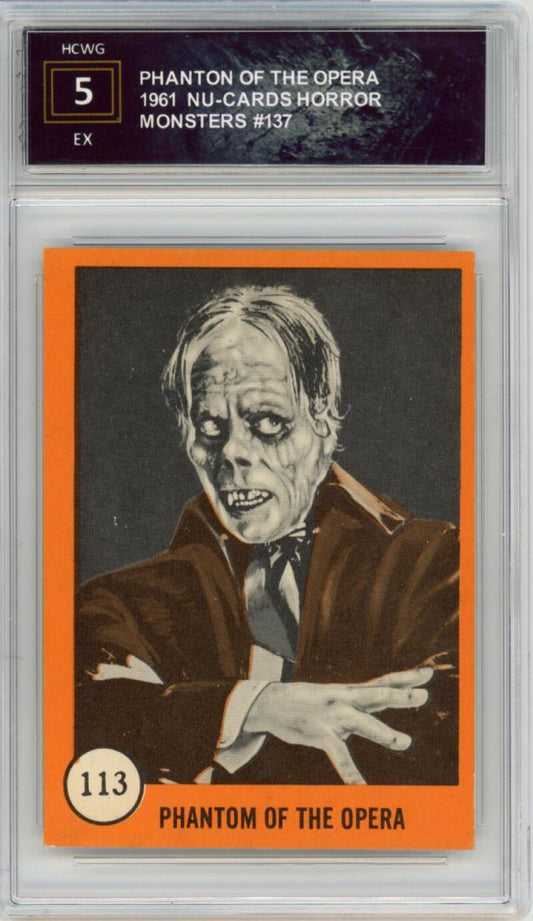 1961 Nu-Cards Horror #113 Phantom of the Opera - Graded HCWG 5 Image 1