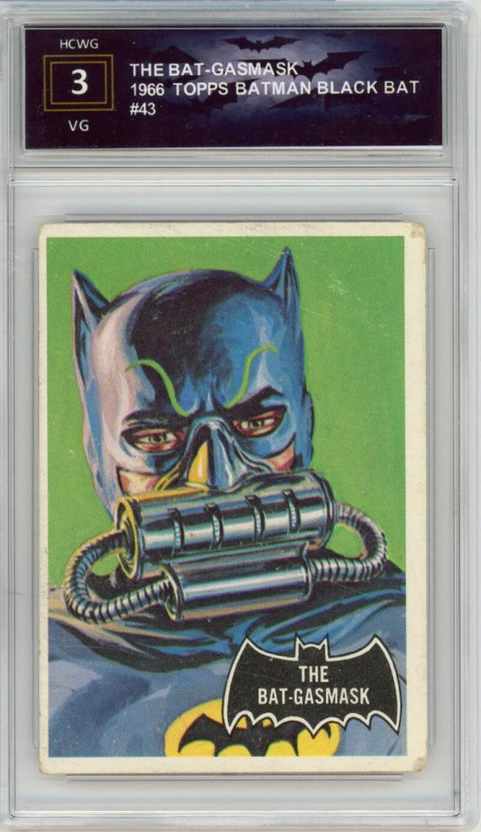 1966 Topps Batman Black Bat #43 The Bat-Gasmask- Graded HCWG 3 Image 1