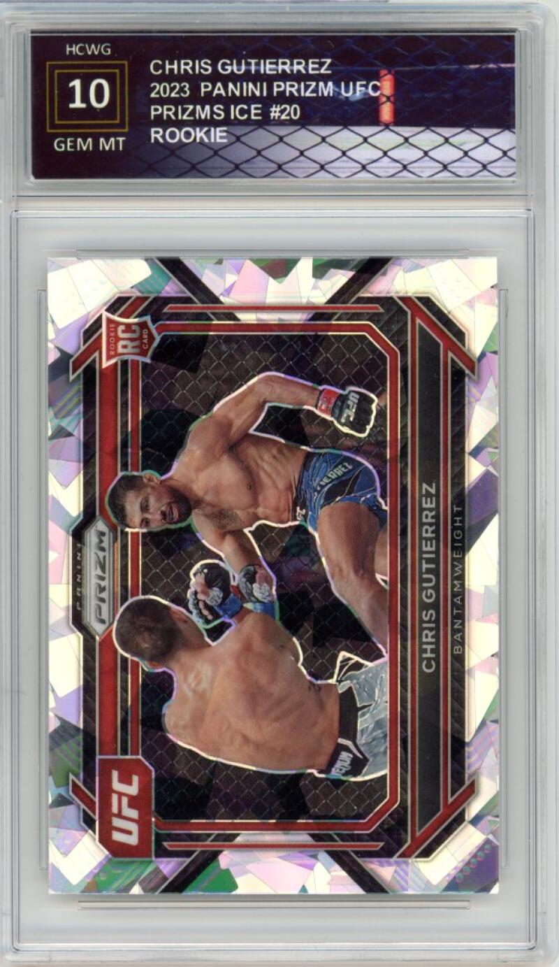 2023 Panini Prizm UFC Prizms Ice #20 Chris Gutierrez Rookie RC Gem Mint HCWG 10 Image 1