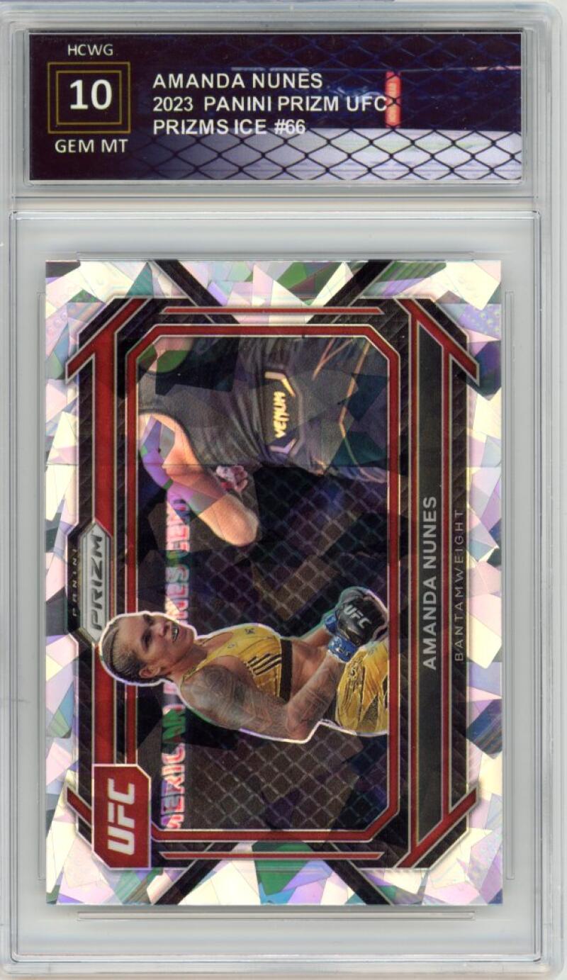 2023 Panini Prizm UFC Prizms Ice #66 Amanda Nunes Gem Mint HCWG 10 Image 1