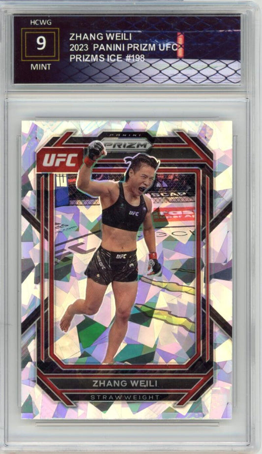 2023 Panini Prizm UFC Prizms Ice #198 Zhang Weili Rookie RC Mint HCWG 9 Image 1