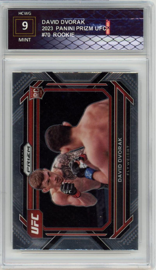 2023 Panini Prizm UFC #70 David Dvorak Rookie RC Mint Graded HCWG 9 Image 1