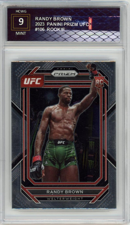 2023 Panini Prizm UFC #106 Randt Brown Rookie RC Mint Graded HCWG 9 Image 1