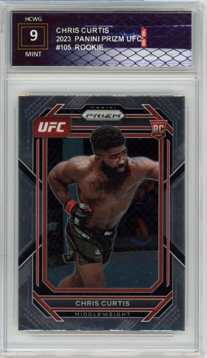 2023 Panini Prizm UFC #105 Chris Curtis Rookie RC Mint Graded HCWG 9 Image 1