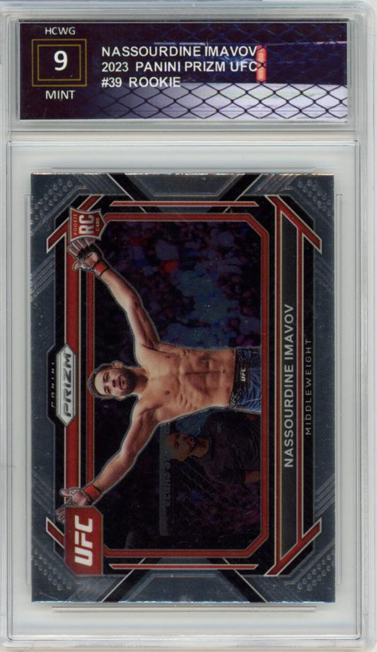 2023 Panini Prizm UFC #39 Nassourdine Imavov Rookie RC Mint Graded HCWG 9 Image 1