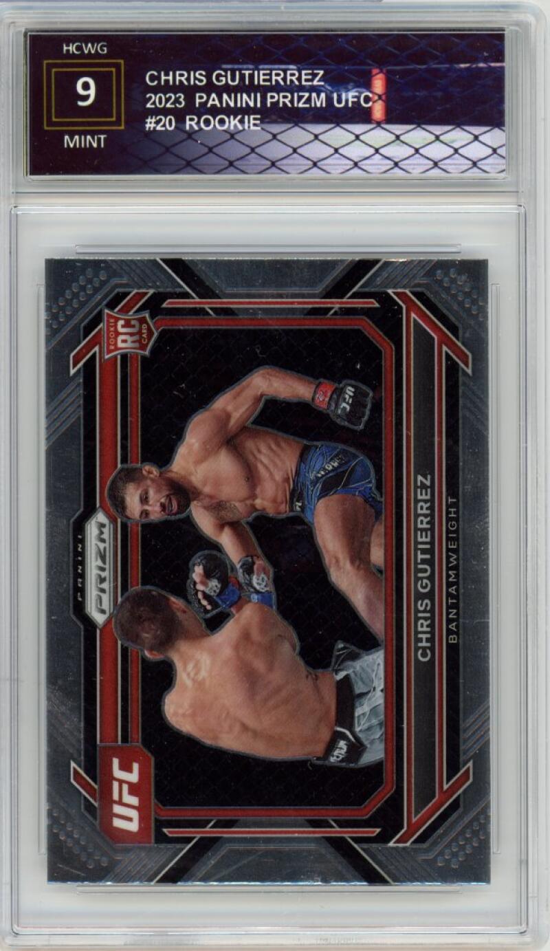 2023 Panini Prizm UFC #20 Chris Gutierrez Rookie RC Mint Graded HCWG 9 Image 1