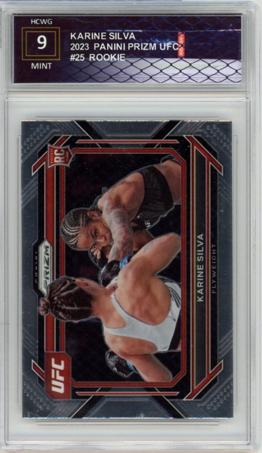 2023 Panini Prizm UFC #25 Karine Silva Rookie RC Mint Graded HCWG 9 Image 1