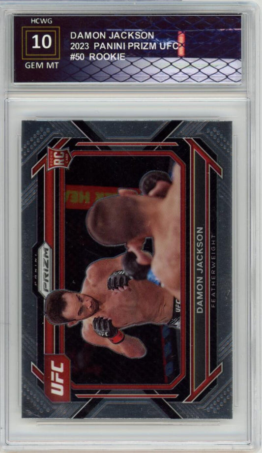 2023 Panini Prizm UFC #50 Damon Jackson Rookie RC Gem Mt Graded HCWG 10 Image 1