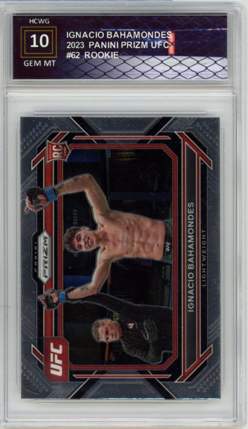 2023 Panini Prizm UFC #62 Ignacio Bahamondes Rookie RC Gem Mt Graded HCWG 10 Image 1