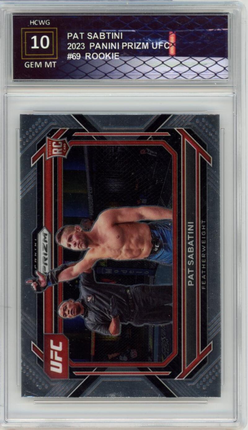 2023 Panini Prizm UFC #69 Pat Sabtini Rookie RC Gem Mt Graded HCWG 10 Image 1