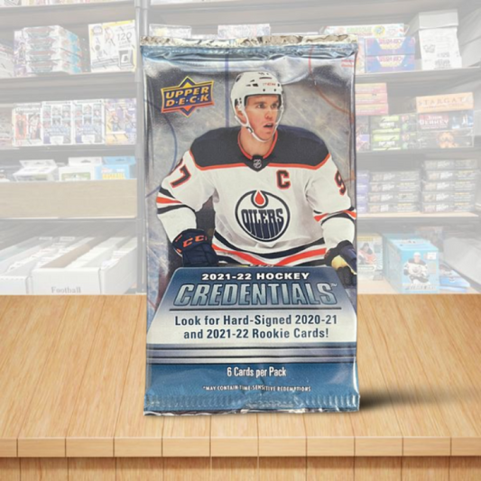 2021-22 Upper Deck Credentials Hockey Hobby Pack - 6 Cards Per Pack Image 1