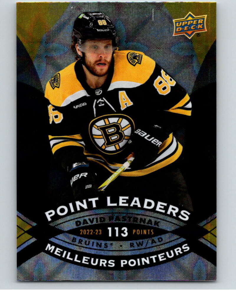 2023-24 UD  Tim Hortons Point Leaders #PL-5 David Pastrnak  Boston Bruins  V96250 Image 1