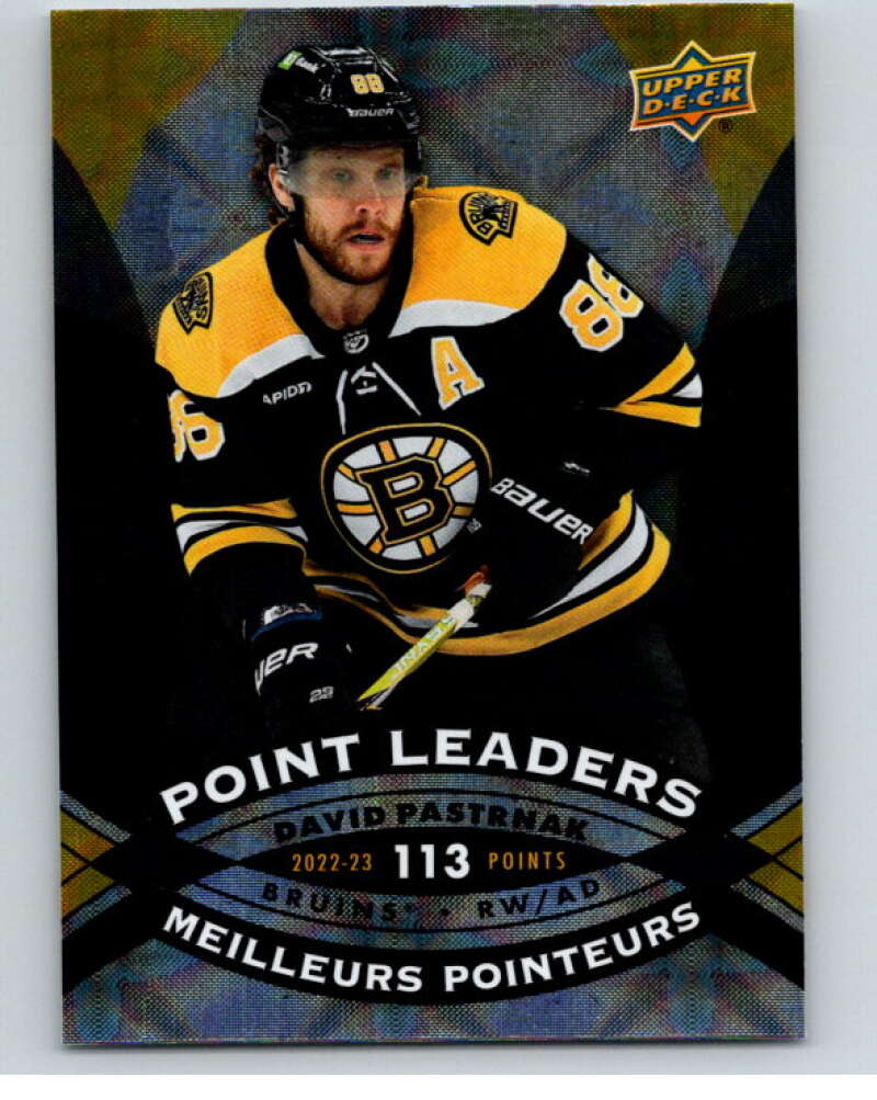 2023-24 UD  Tim Hortons Point Leaders #PL-5 David Pastrnak  Boston Bruins  V96251 Image 1