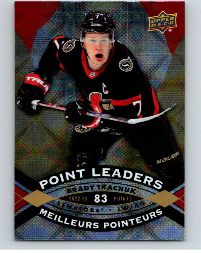 2023-24 UD  Tim Hortons Point Leaders #PL-16 Brady Tkachuk Senators  V96267 Image 1
