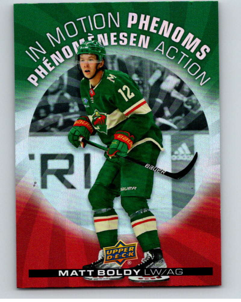 2023-24 UD  Tim Hortons In Motion Phenoms #MP-5 Matt Boldy Wild  V96274 Image 1