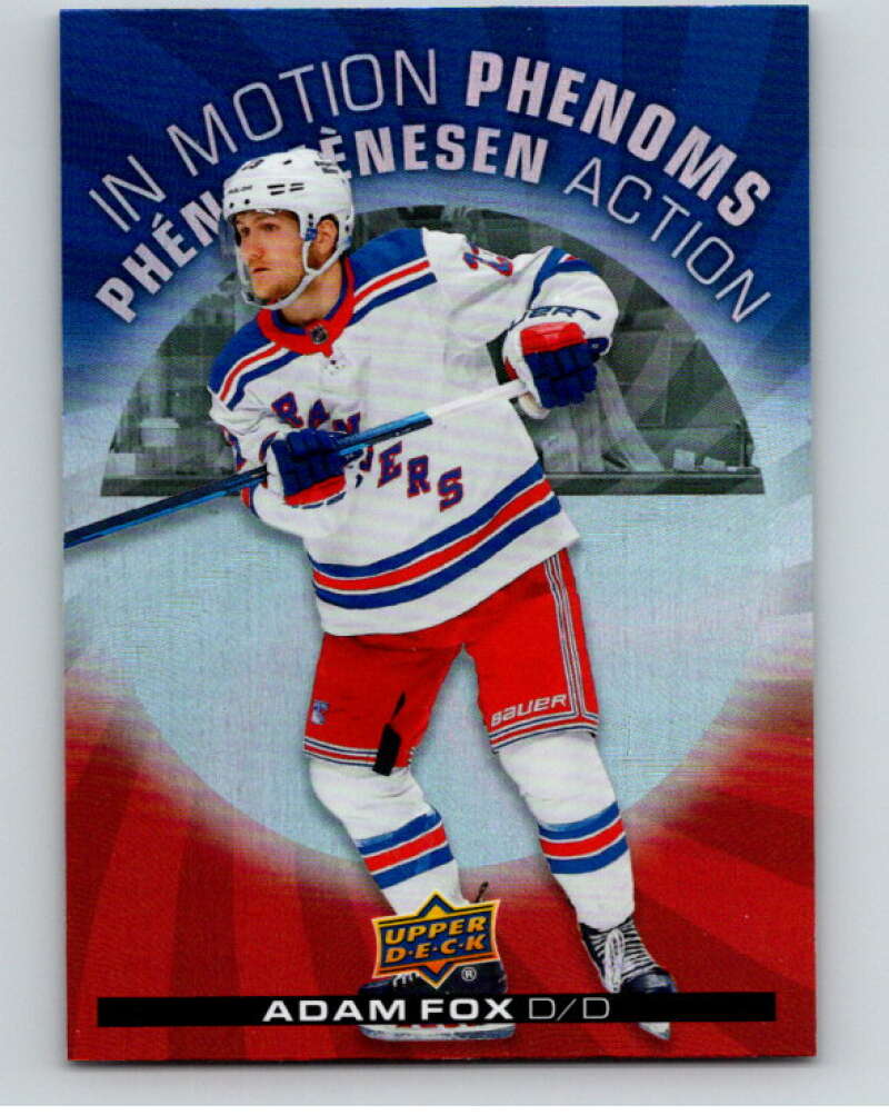 2023-24 UD  Tim Hortons In Motion Phenoms #MP-7 Adam Fox Rangers  V96276 Image 1