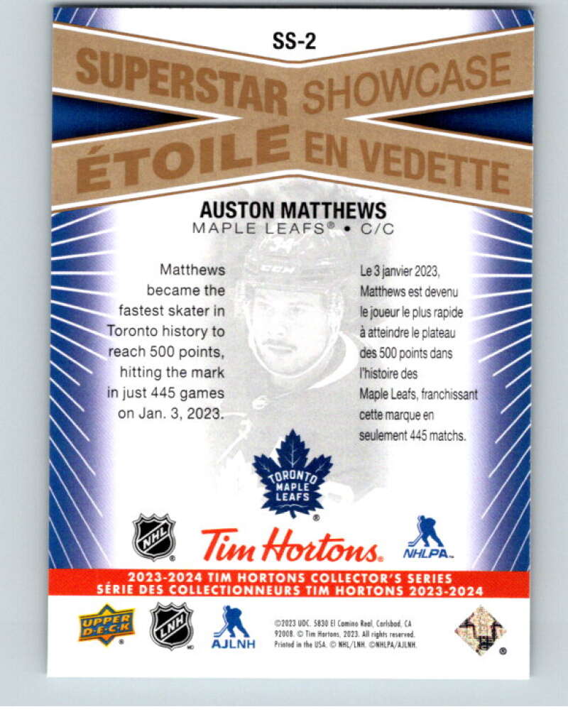 2023-24 UD Tim Hortons Superstar Showcase #SS-2 Auston Matthews  Toronto  V96320 Image 2