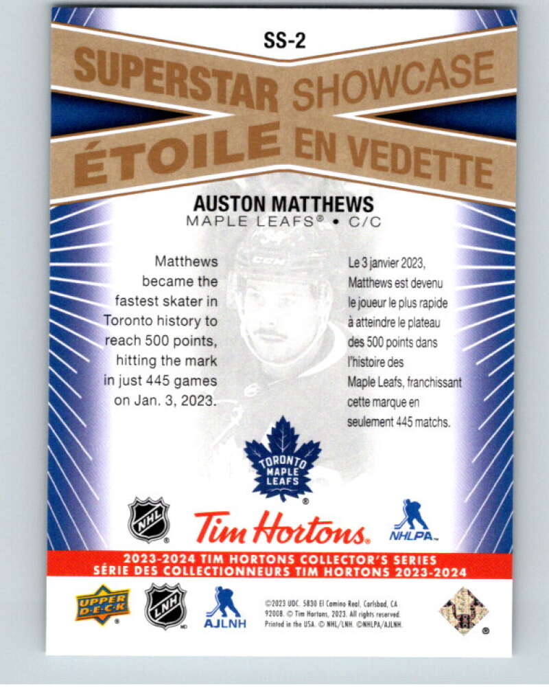 2023-24 UD Tim Hortons Superstar Showcase #SS-2 Auston Matthews  Toronto  V96321 Image 2