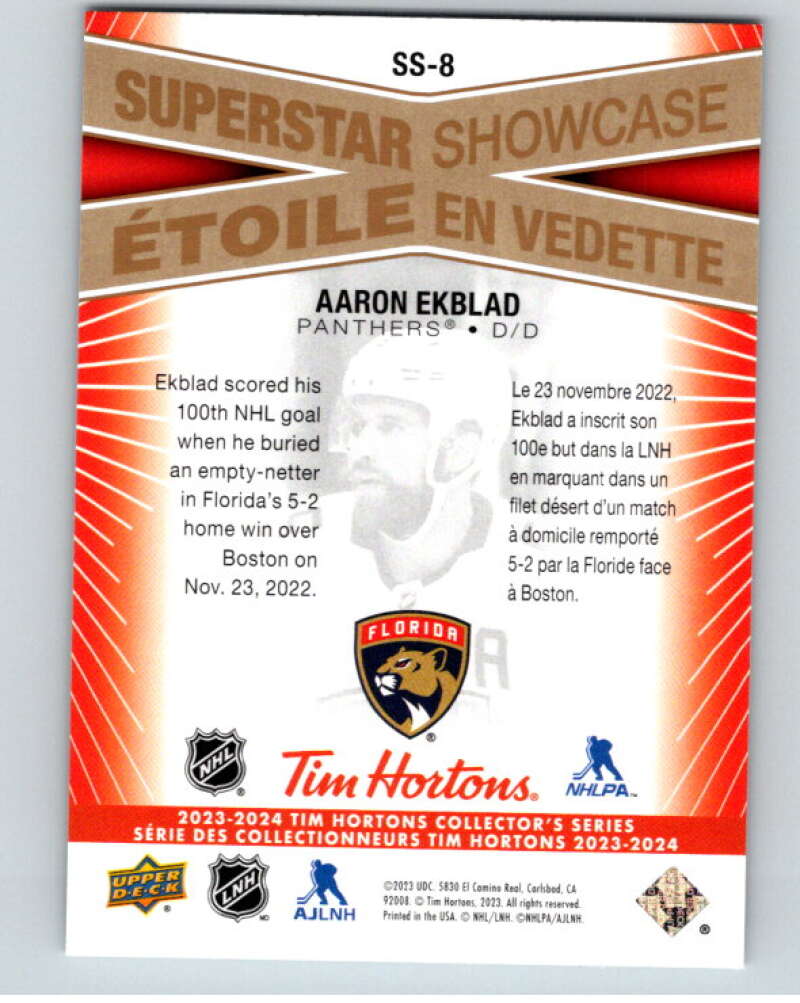 2023-24 UD Tim Hortons Superstar Showcase #SS-8 Aaron Ekblad Panthers  V96335 Image 2