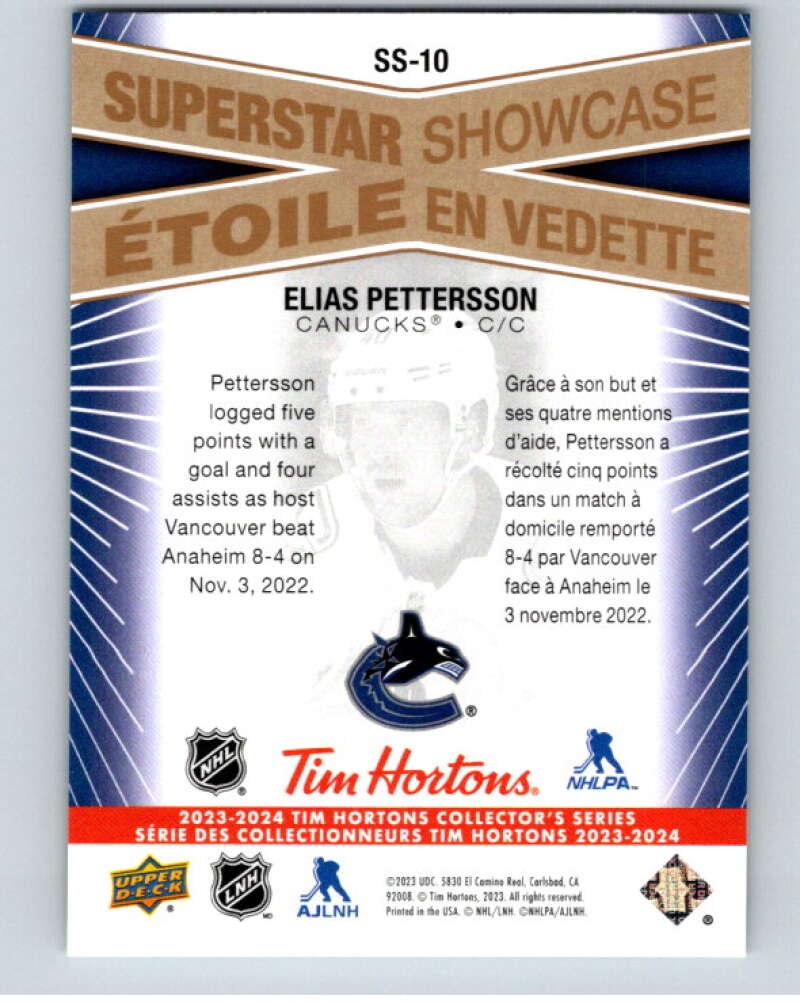 2023-24 UD Tim Hortons Superstar Showcase #SS-10 Elias Pettersson  V96339 Image 2