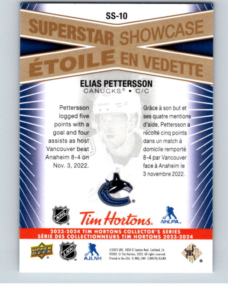 2023-24 UD Tim Hortons Superstar Showcase #SS-10 Elias Pettersson  V96340 Image 2